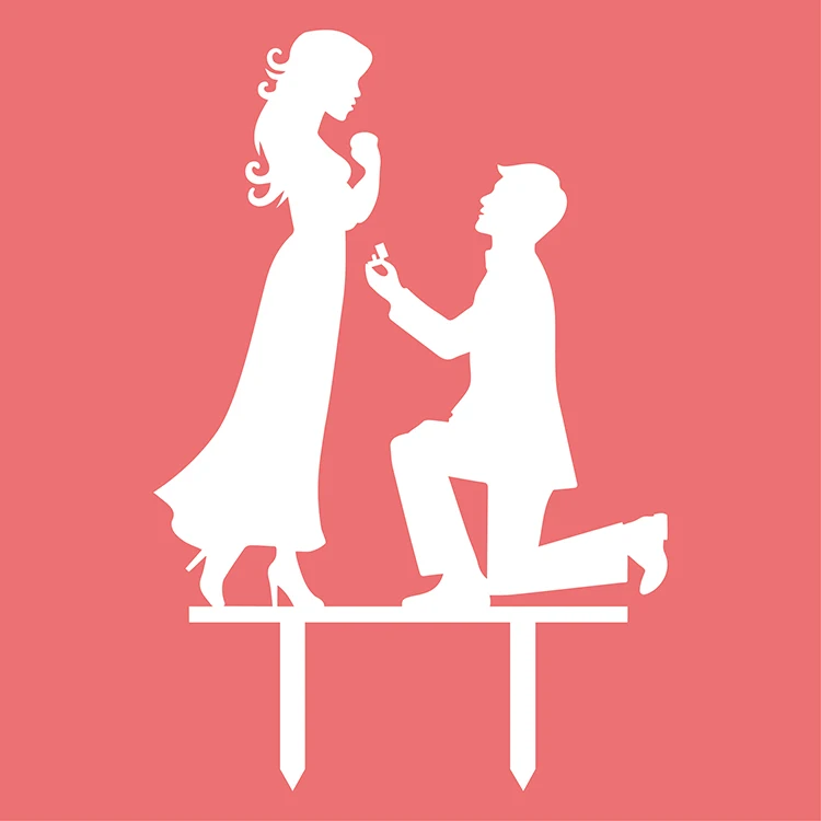 Акриловый свадебный торт мистер и миссис для невесты жениха Топпер черный белый