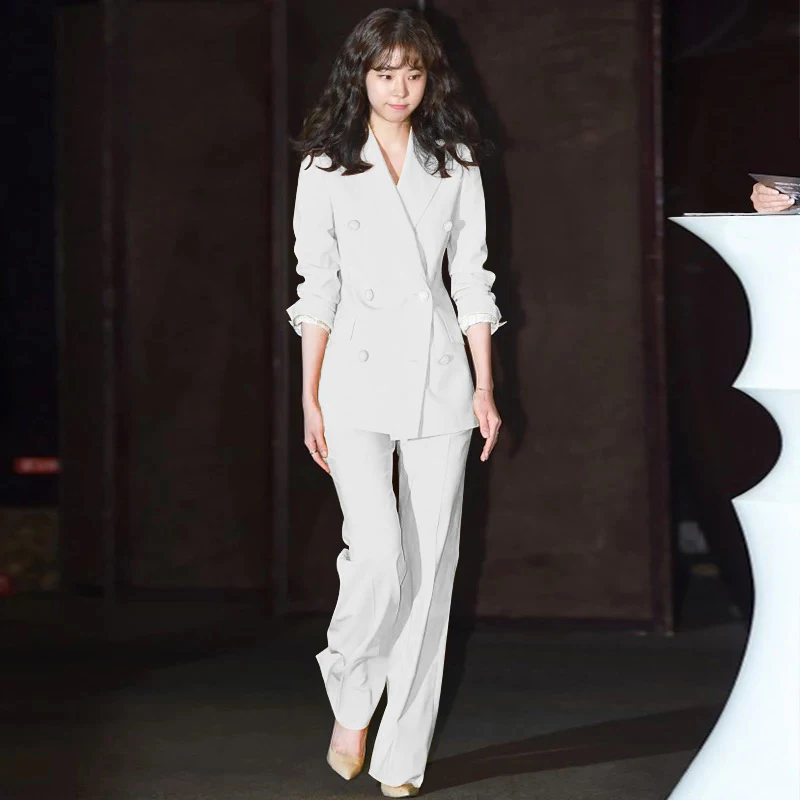 Fashion women's handsome suit spring and autumn new slim suit jacket fashion bell bottom casual professional two-piece suit