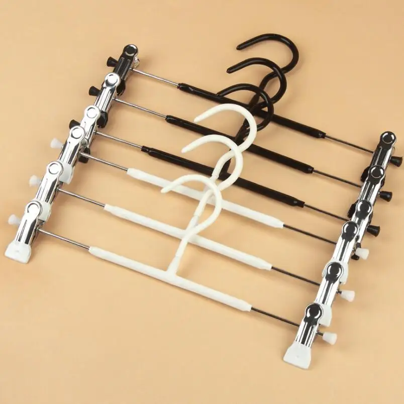 

Metal Clothes Hangers White Black Clip Stand Hanger Pants Skirt Kid Adult Clothing Anti-skidding LX6236