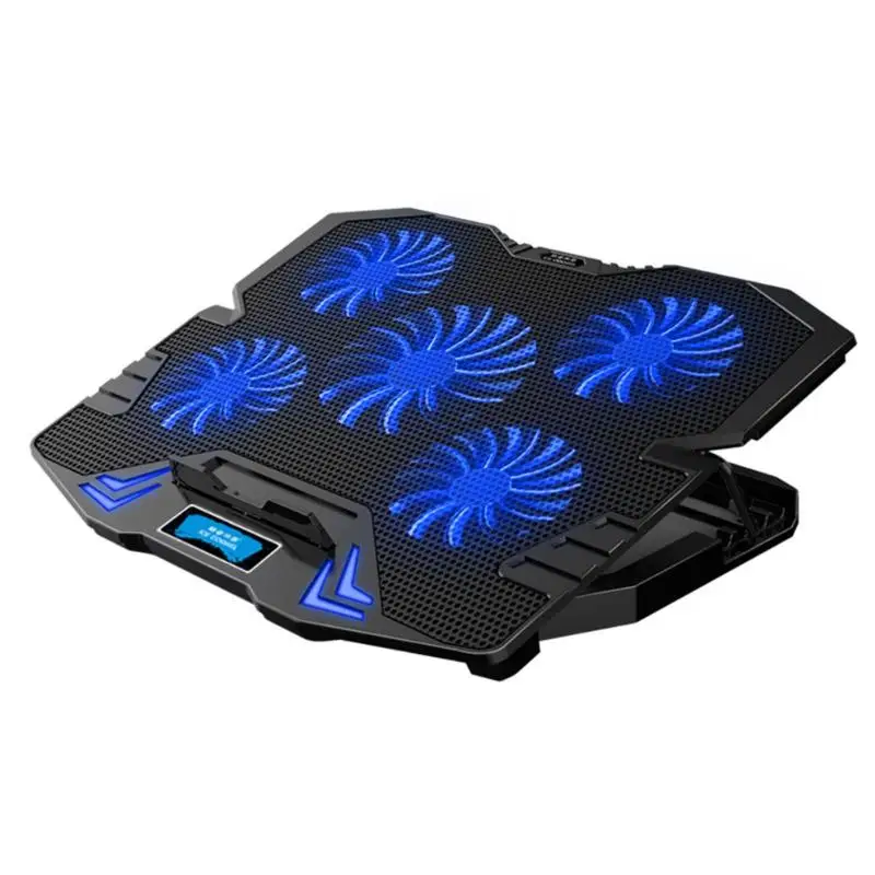 Синий ICE COOREL K5 5 Вентилятор 2 USB регулируемый ноутбук корпус охладителя освещения - Цвет: Синий