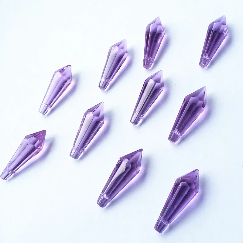 Высококачественные 20 шт./лот 36 мм фиолетовые стеклянные хрустальные лампы