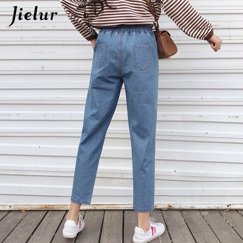 Jielur Harajuku S-5XL уличные джинсы для женщин в стиле бойфренд корейские синие Femme 2020
