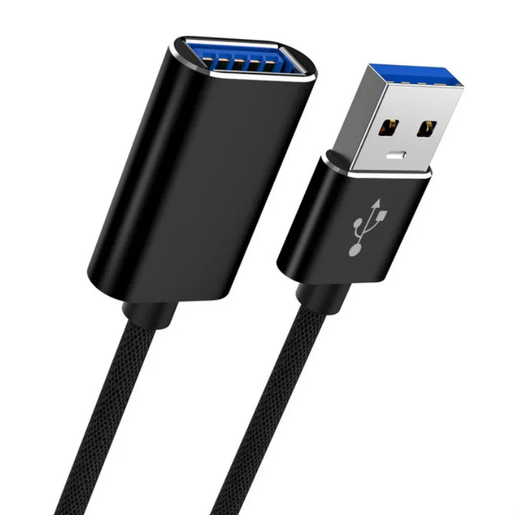 1 м USB Удлинительный кабель супер скорость USB 3,0 кабель синхронизации данных удлинитель Кабель удлинитель шнура провод для ноутбука ПК клавиатура принтер - Цвет: black