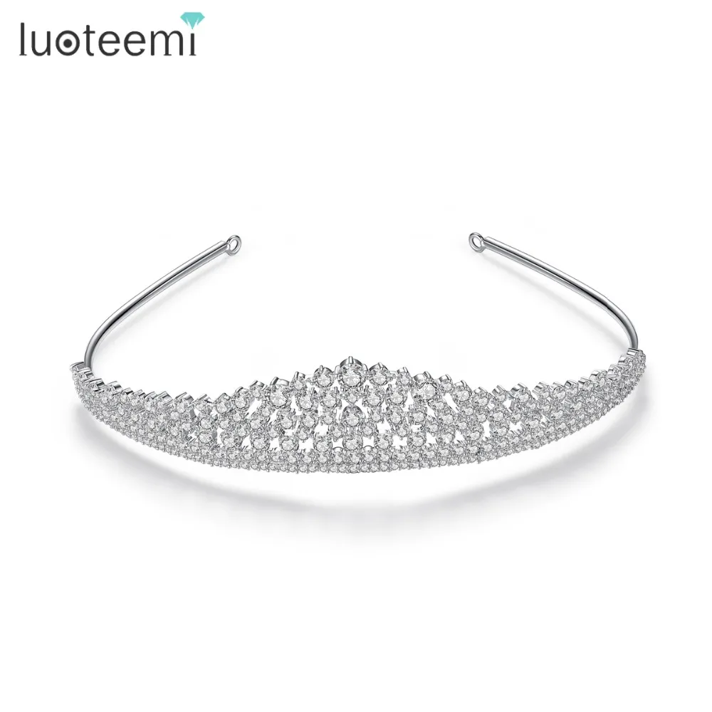 Luoteemi Новинка 2017 года классической круглой Форма Princess Crown AAA циркон Свадебный