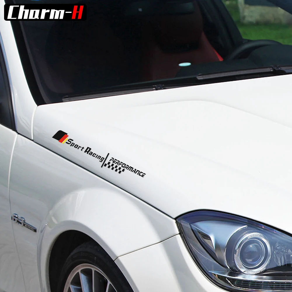 1X светоотражающий передний крыло сторона спортивный капот Наклейки на для Mercedes