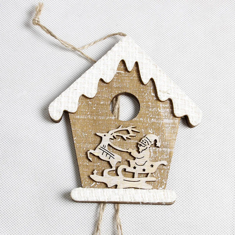 2018 New Wooden Christmas House Cabin Hanging Decor Tree Decoration Party Home Xmas Navidad Random | Дом и сад