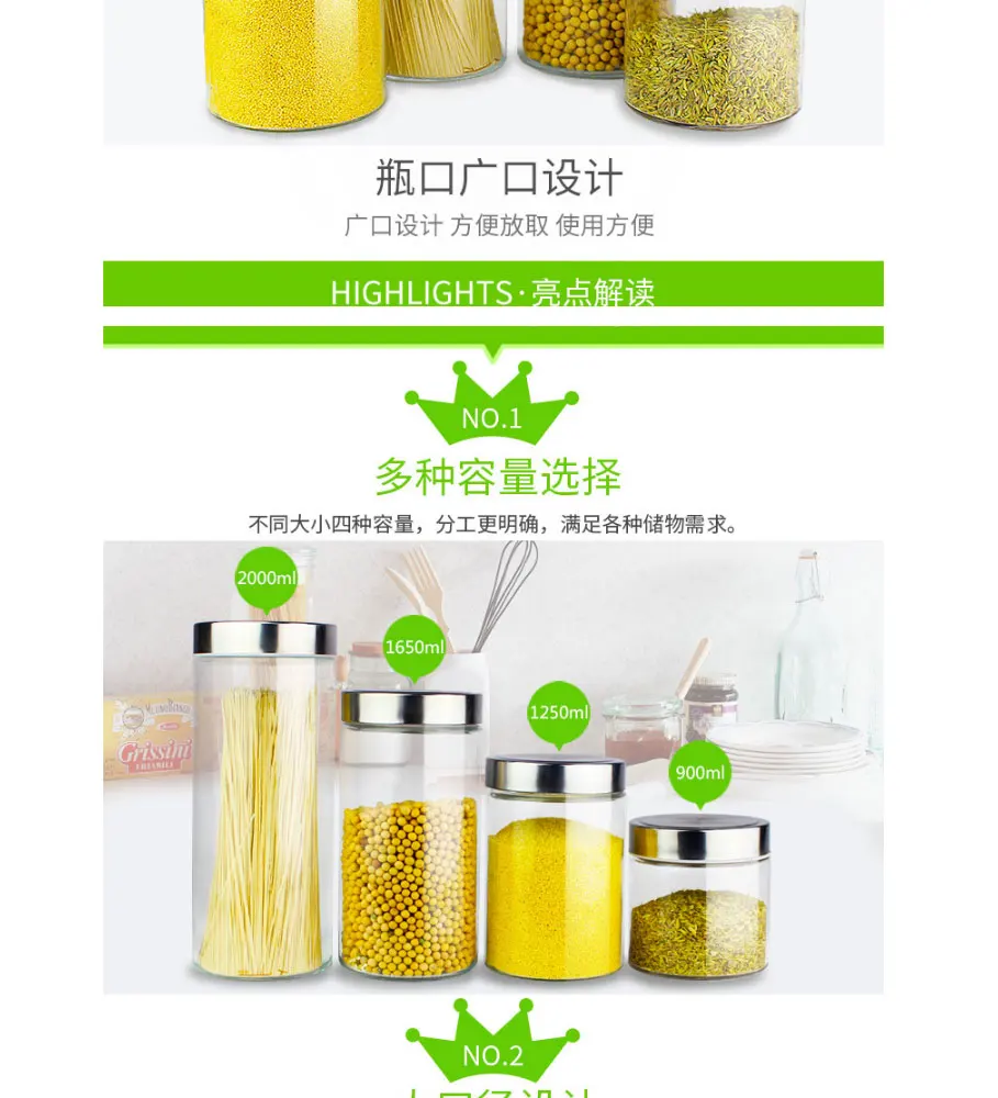 1 шт. стеклянная банка для хранения продуктов без свинца, кухонные закрытые бутылки для хранения, банки с крышкой, большая емкость, стеклянные банки для конфет, коробка для чая