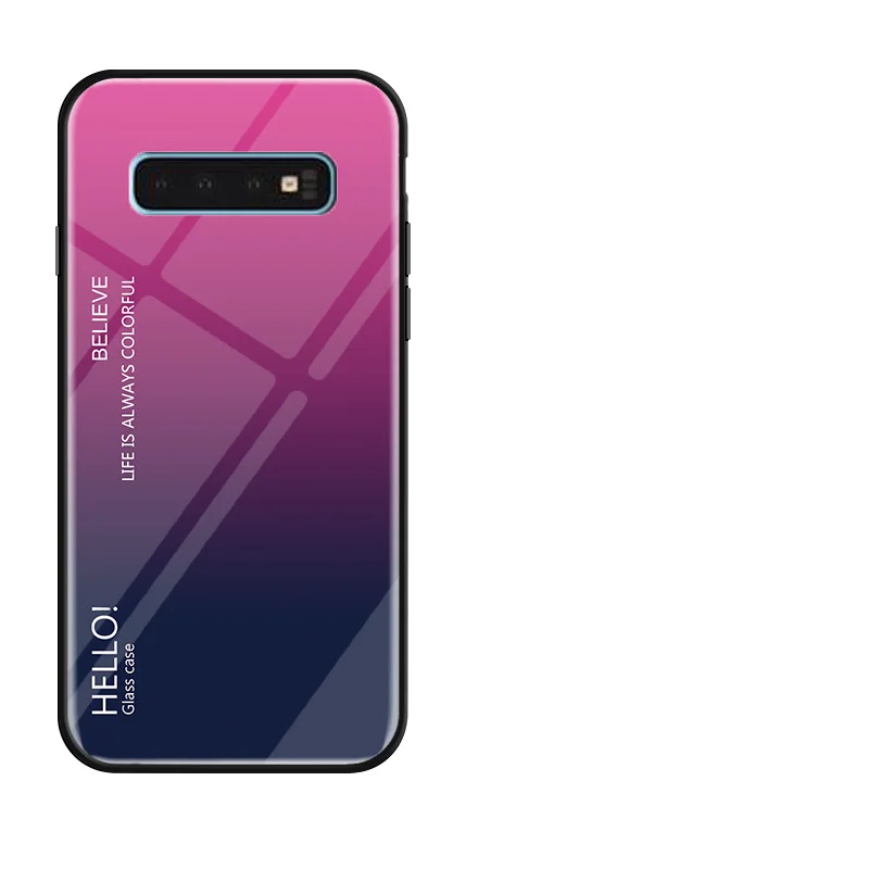 Градиентный чехол для телефона из закаленного стекла samsung Galaxy S10 Lite S9 S8 Plus S7 edge