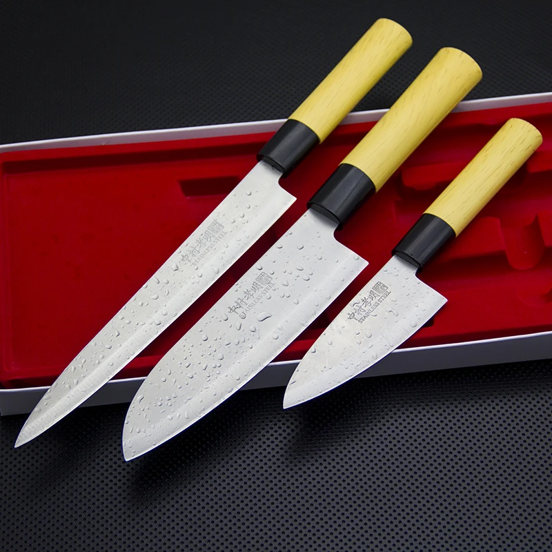 Набор кухонных ножей Santoku из 3 предметов 420SS лезвие набор нержавеющей стали