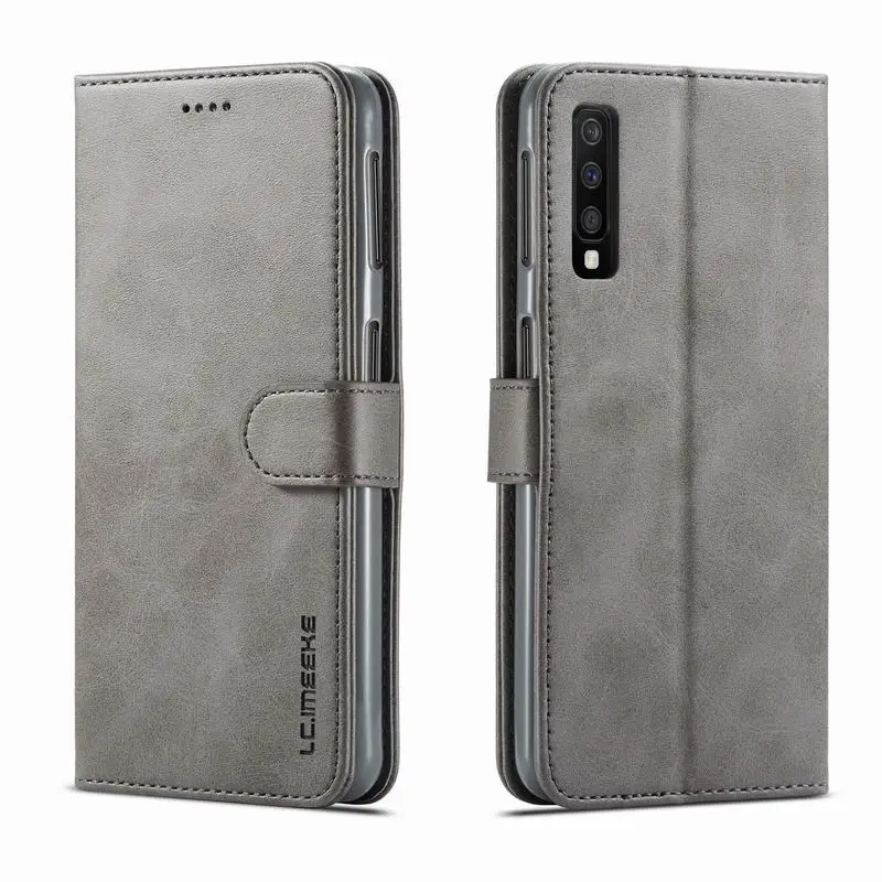 Gray Роскошный чехол для samsung Galaxy A10 Чехол Флип кожаный чехол для samsung A10 A 10 M10 Чехол кошелек Магнитный чехол для телефона держатель для карт - Цвет: Gray