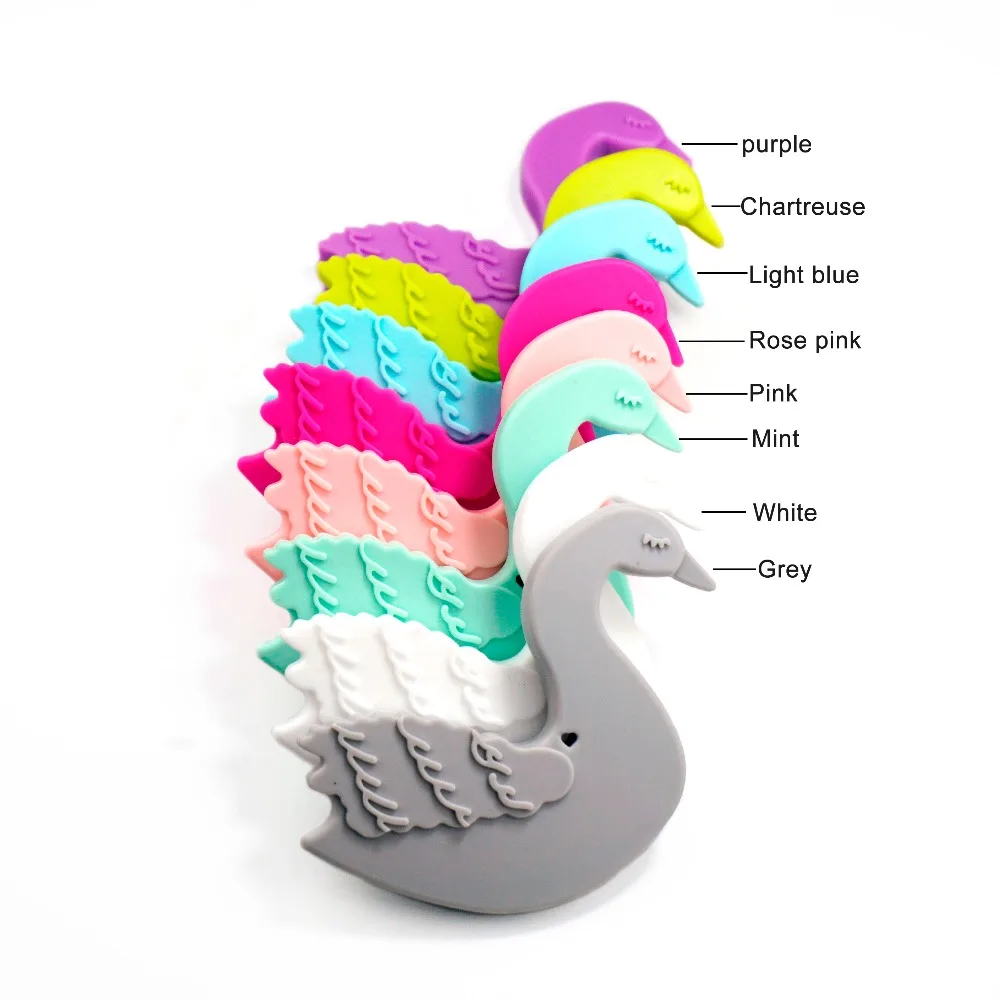 Food Grade Silicone Teethers Animal Swan Baby Teether Infant Chew Charms Kids Teething Gift Toddler Toys 20pcs Sutoyuen | Мать и ребенок