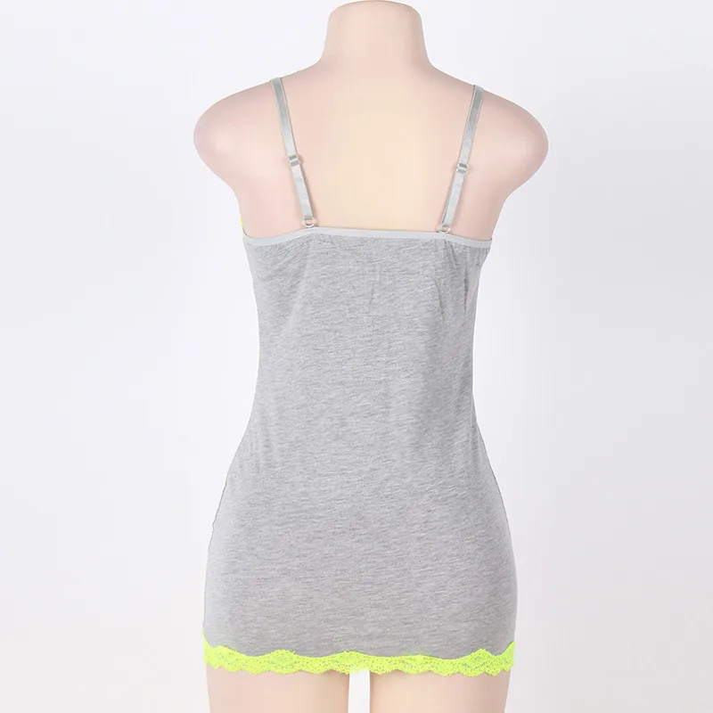 Женское ночное белье эластичное из искусственного хлопка без рукавов Размер 3XL 5XL