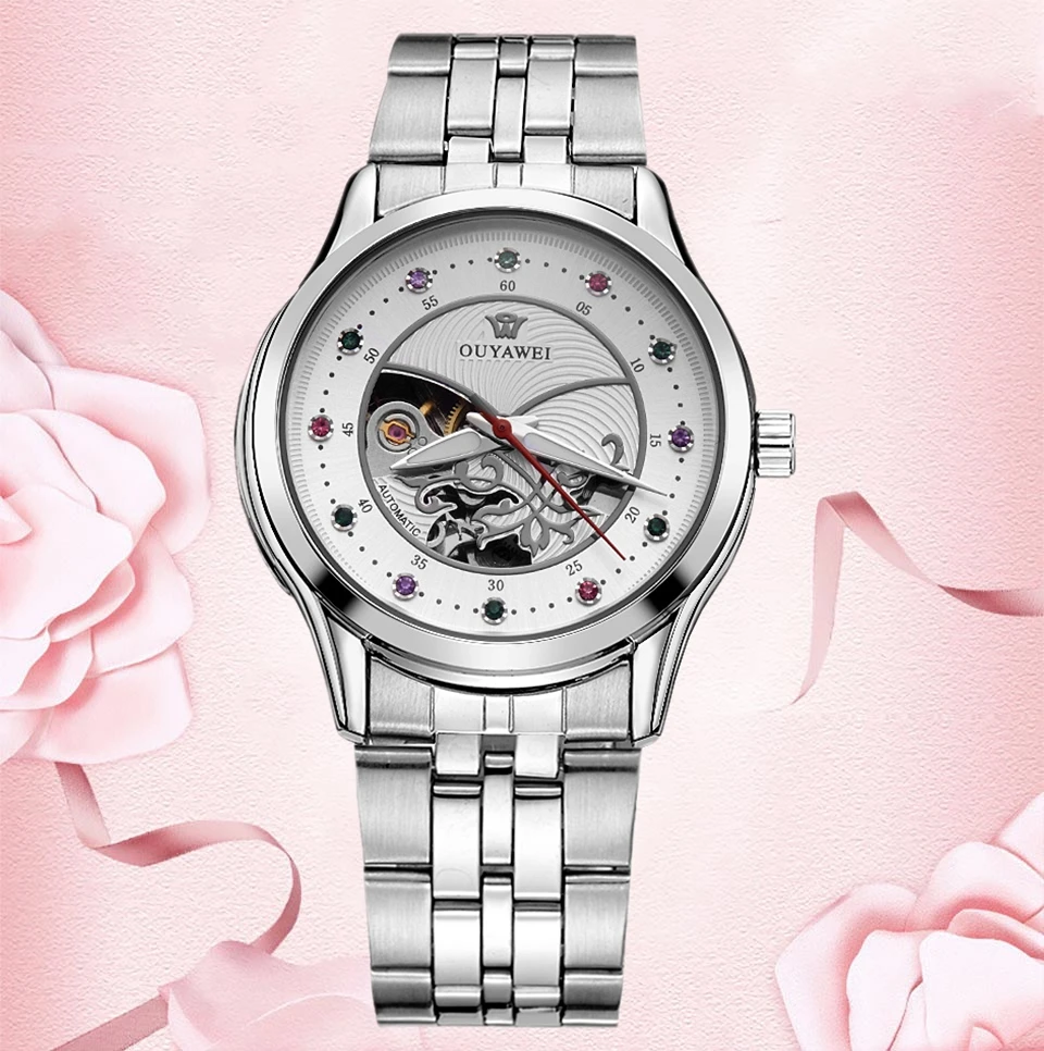 Montre Femme OYW модные женские часы механические с автоматическим механизмом наручные часы полностью стальной ремешок женские механические часы Relogio