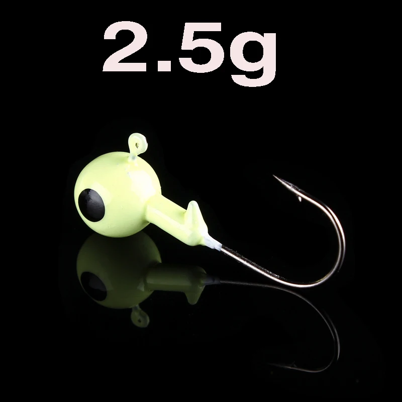 Luminous Рыболовные крючки Hennoy, 5 шт./партия, 1,75 г, 2,5 г, 3,5 г, 5 г, 7 г, 10 г, 12 г, 14 г, светящиеся в темноте, свинцовые крючки - Цвет: Luminous