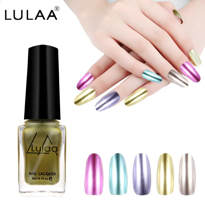 Lulaa 5 цветов металлик лак для ногтей длительный матовый эффект макияж Щепка
