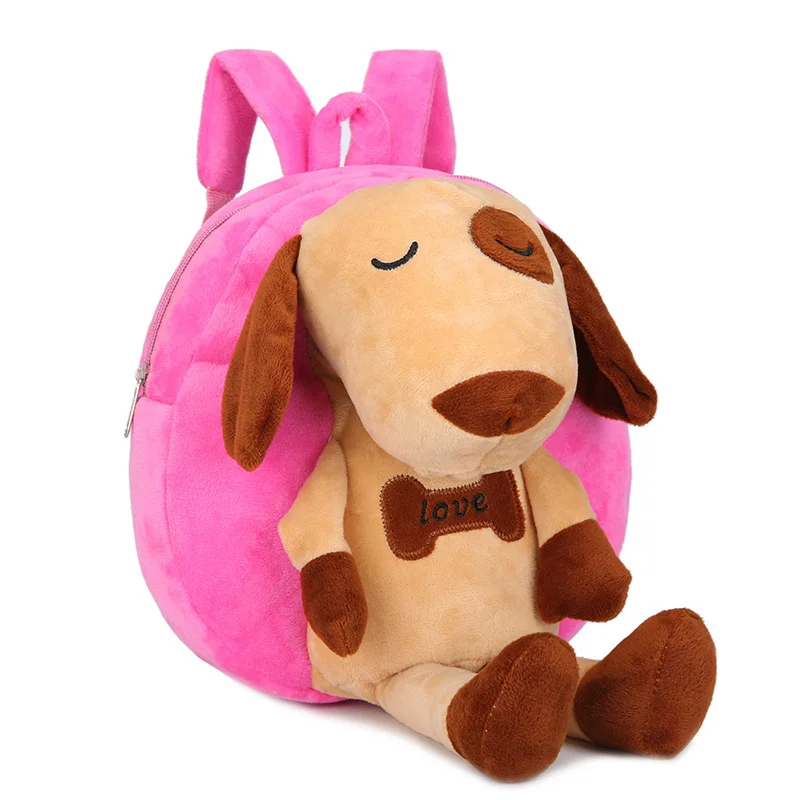 DDWE Милая мультяшная собака/лиса детская школьная сумка Детский плюшевый рюкзак с
