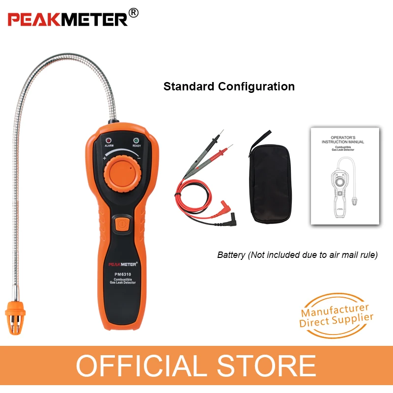 Официальный PEAKMETER PM6310 Высокая Точность Детектор утечки горючего газа Анализатор метр со звуковым светильник сигнализация