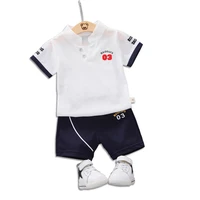 boys set 2019 summer childrens stand collar short sleeved t shirt cotton fashion two piece set 1 4 years old