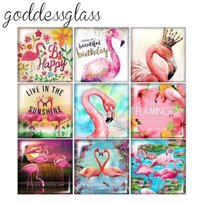 

Красивые Фламинго птиц модная обувь на каблуке 10 шт. Смешанные 12 мм/20 мм/25 мм/30 мм квадратный фото стекло кабошон демо с плоской задней частью...