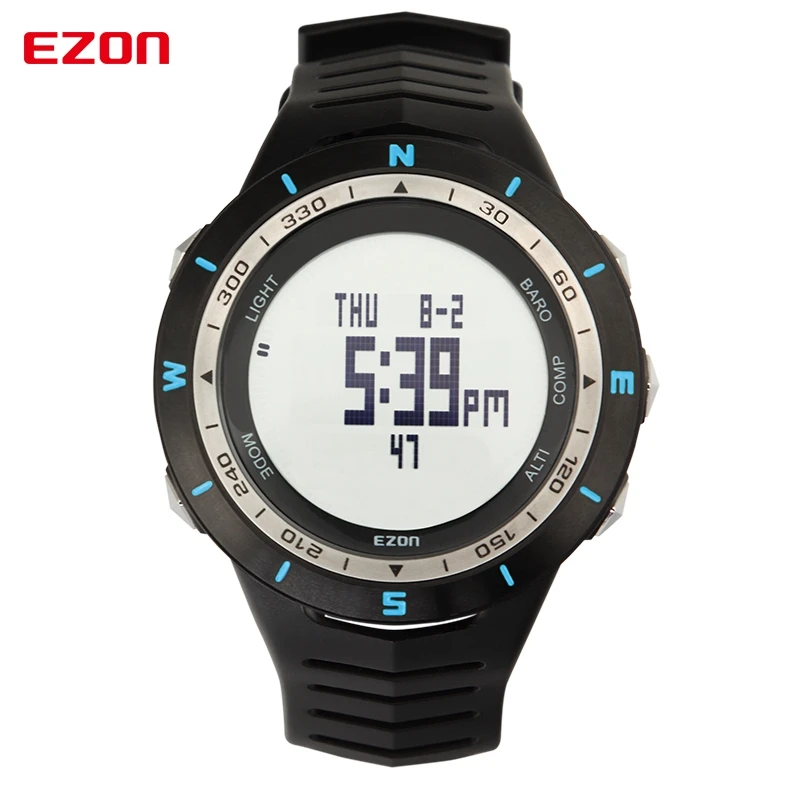 Часы EZON H005A13 Многофункциональные цифровые спортивные с барометром высотомером