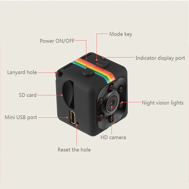 Auyzwen SQ11 мини камера HD 1080P датчик ночного видения Видеокамера движения DVR микро
