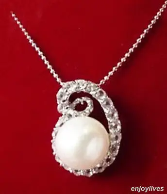 ГОРЯЧАЯ # Оптовая&gt&gt&gt Подлинная Белый Жемчуг Белого Золота Покрытием Crystal