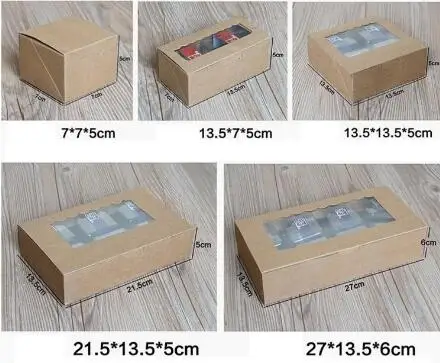 Упаковка для печенья в синий горошек/Коричневый Гофрированный крафт бокс торта с