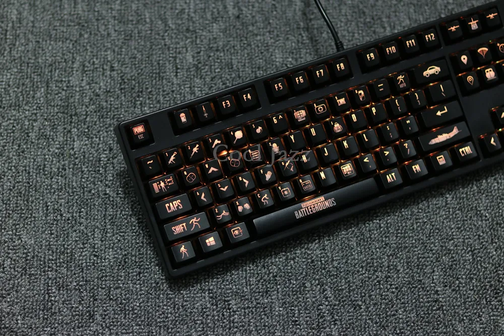 Крутые джазовые брелки ABS PUBG с подсветкой PLAYERUNKNOWNS BATTLEGROUNDS 104 клавиш ANSI утолщенная клавиша для Cherry mx
