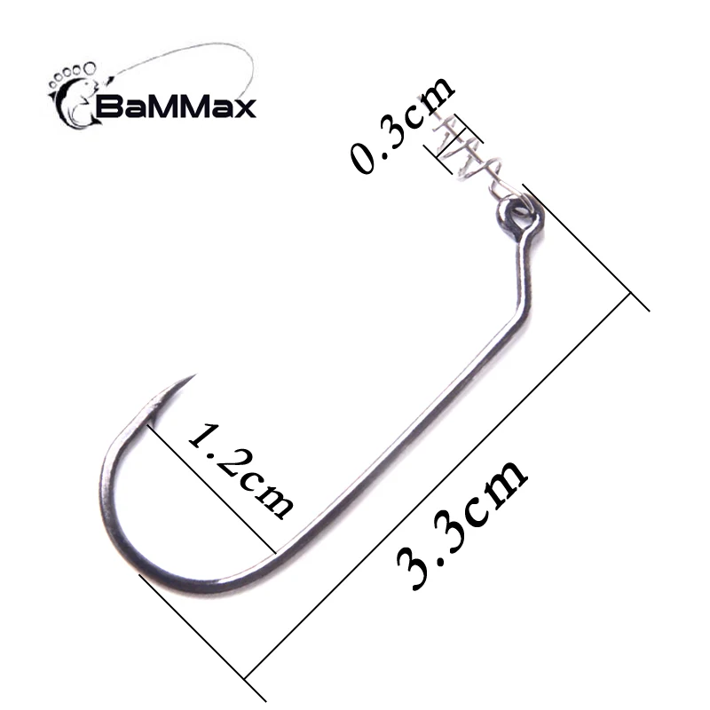 Bammax кривошипный крючок 10 шт./лот рыболовный с Пружинные булавки для Мягкая