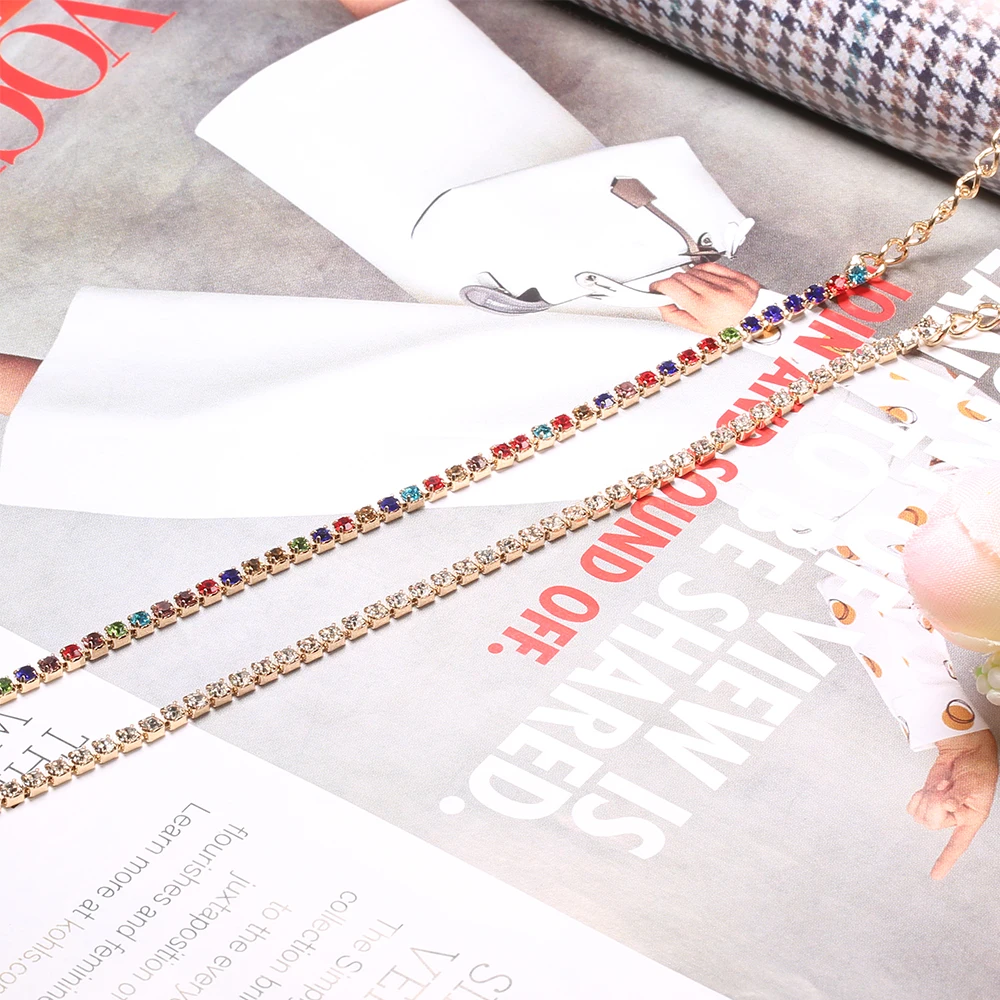 2 шт./компл. изысканный из разноцветного прозрачного цепи Сандалеты с перепонкой