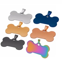 10 pcs wholesale bone shape 6 colors men stainless steel stamping blank dog tags pendant necklace jewelry findings 2850mm