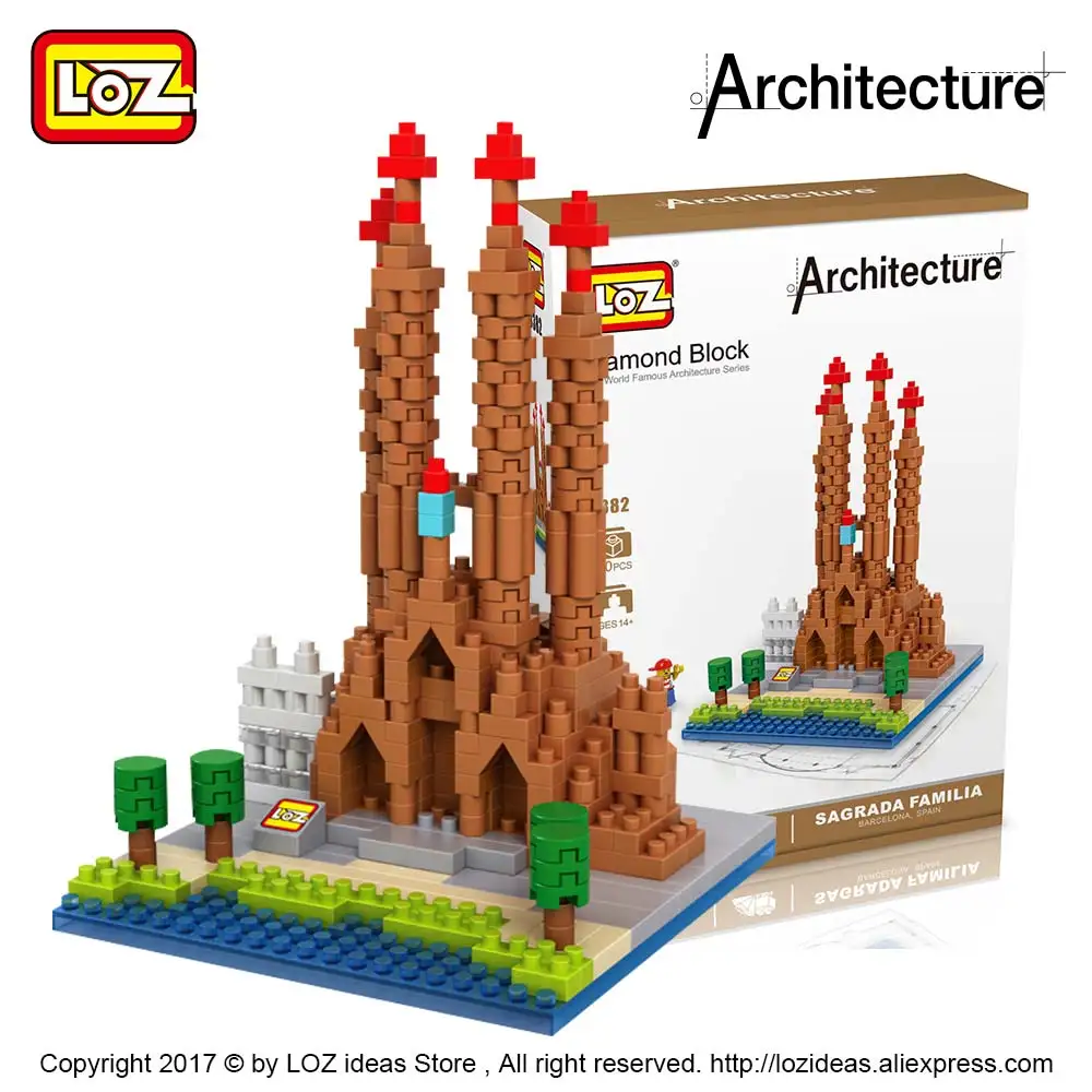 LOZ Алмазные архитектурные блоки игрушка Sagrada Familia церковь замок Строительные