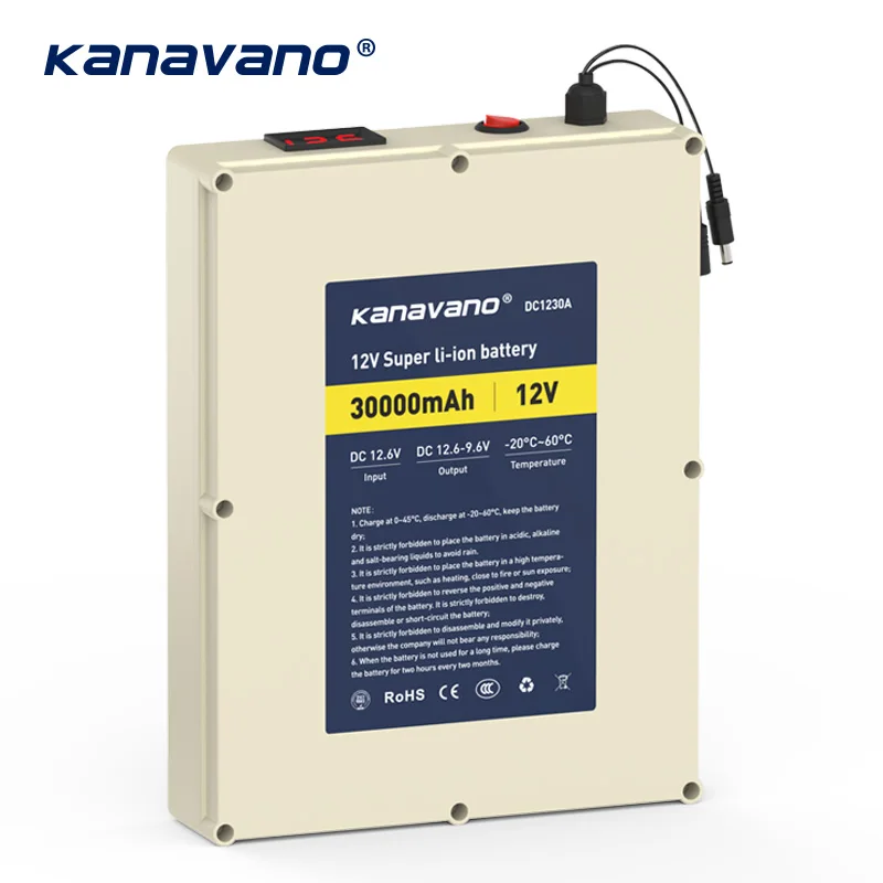 12V 30ah 18650 перезаряжаемая литий ионная аккумуляторная батарея портативная