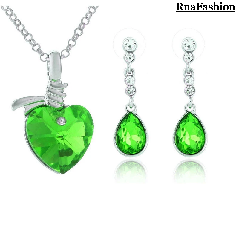 Новинка 2014 Оптовая торговля Ювелирные наборы сердце кристалл кулон ожерелье
