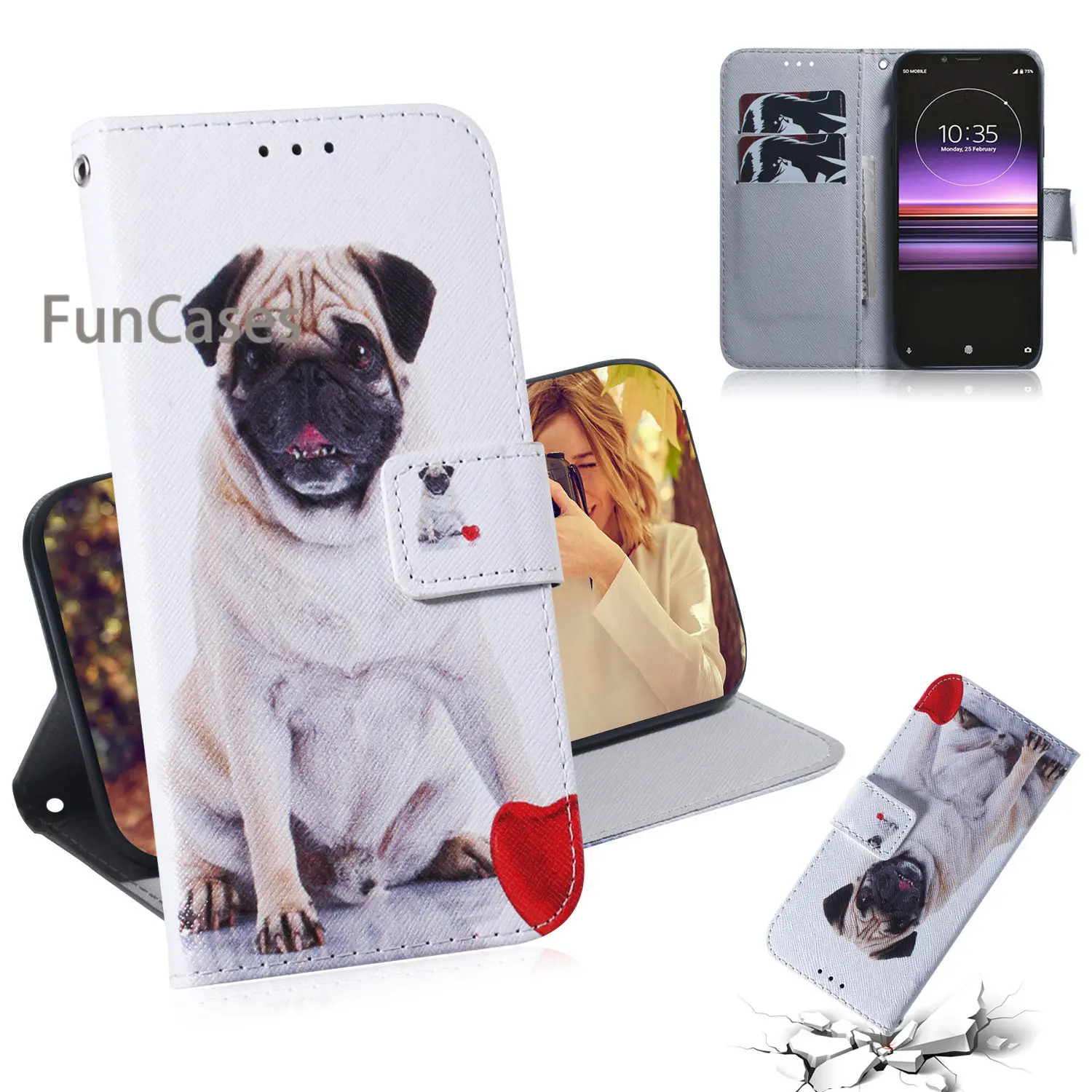 L3 Пластиковые чехлы для hoesje sony Xperia 1 Animal Csse СПС чехол телефона 10 Plus кошелек флип