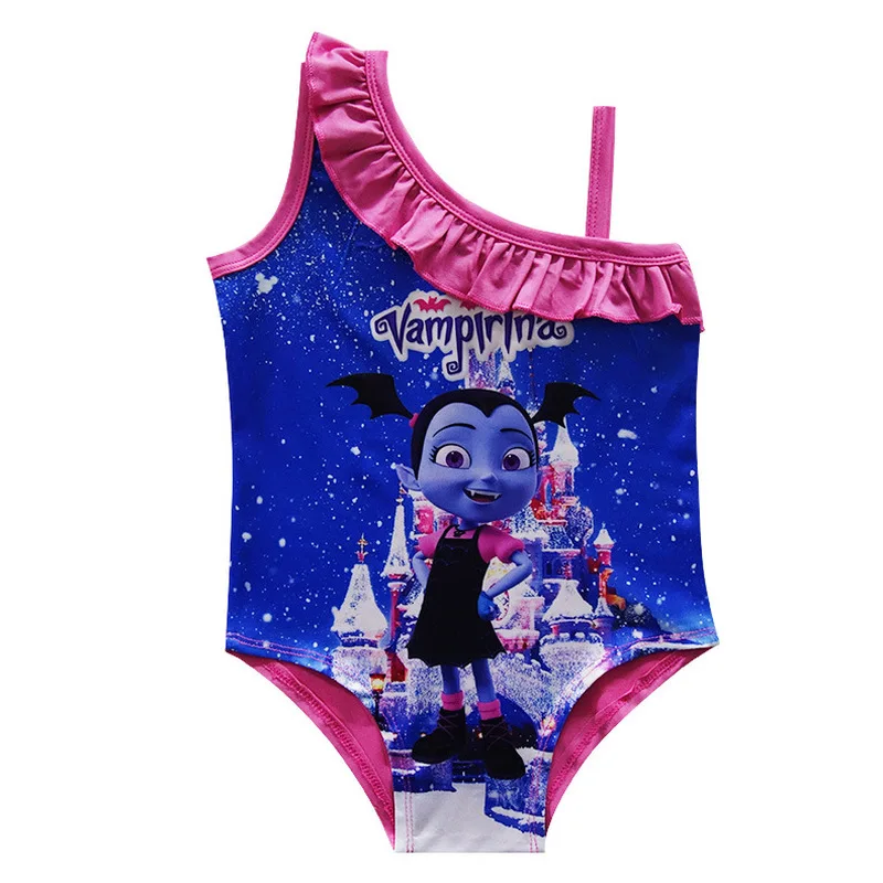Новинка 2018 платье для девочки Vampirina бикини vaiana цельнокроеное плавания с бантом