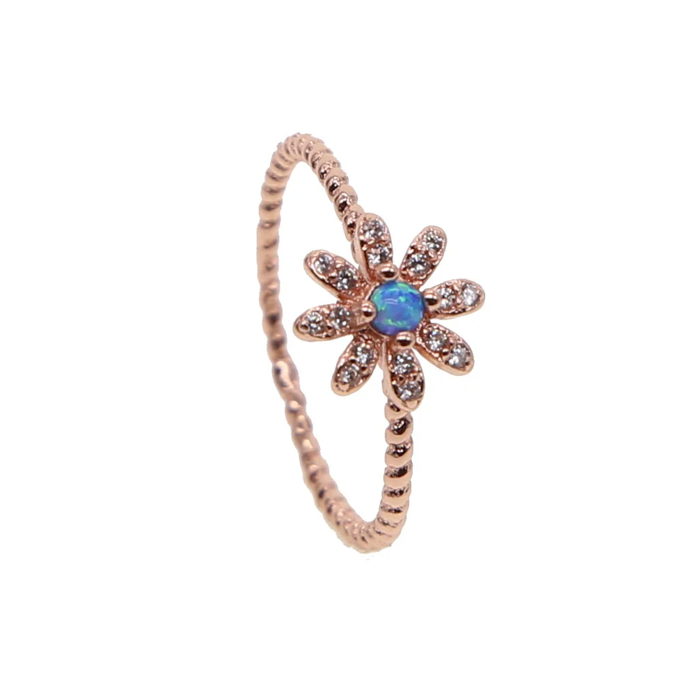 Hot rose gold color daisy delicate flower ring size 6 7 8 cute lovely flowers beautiful girl women gorgeous elegance thin rings | Украшения