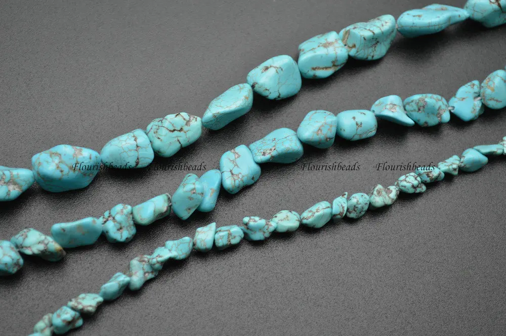 

Wholesale Blue Howlite Freeform Nugget Stone Various Size Loose Beads