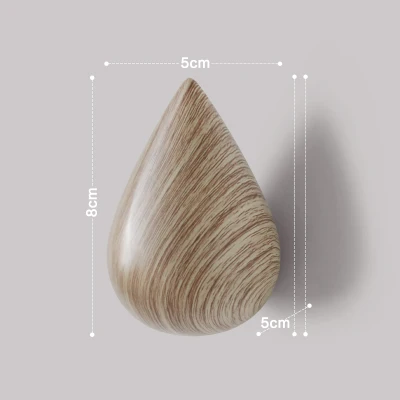 Small wood Креативные крючки деревянные капли воды декоративный крючок на стену фреска деревянный шарик-образный крючок на стену - Цвет: Small wood