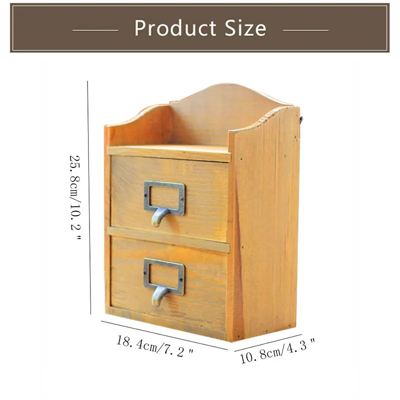 Ретро деревянный ящик Тип коробка для хранения Destop двойной мини шкафы стены дома
