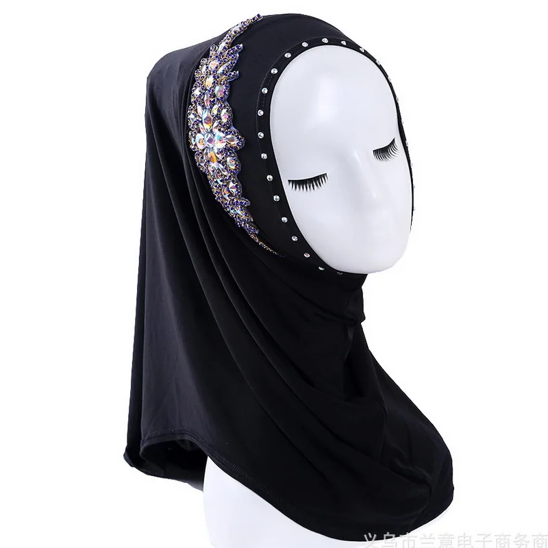 Exquisite Woman hijab Rhinestone Metal Decoration Popular Shawls Scarf Headband Casual Muslim Hijab Turban Free Shipping | Тематическая