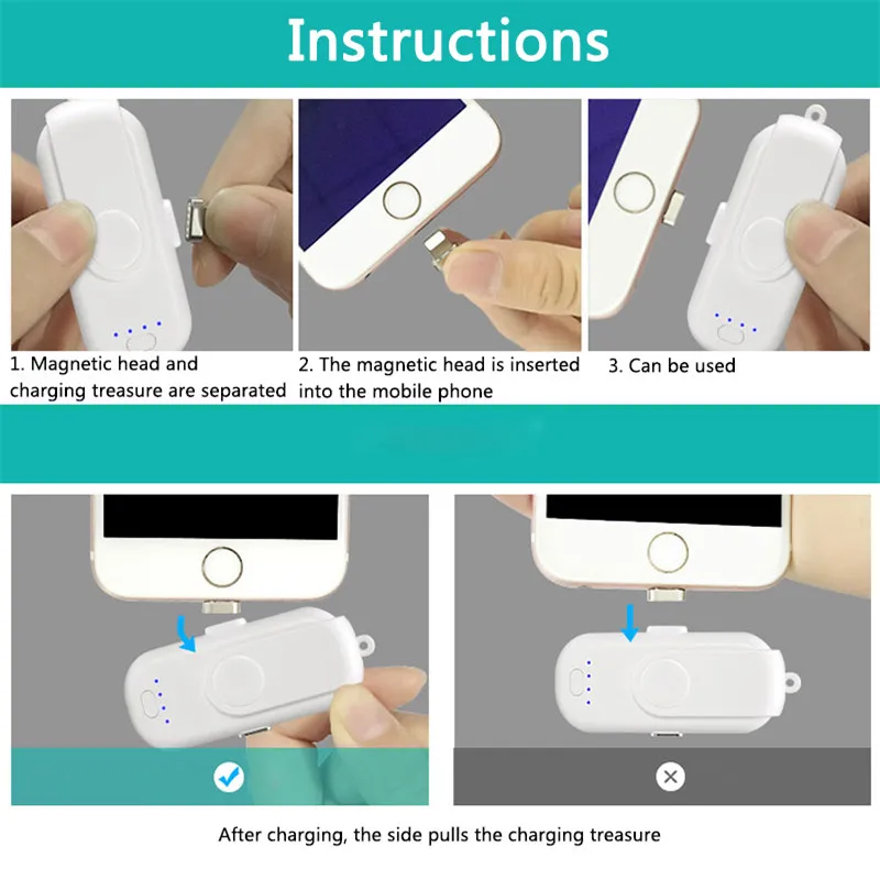 Магнитный блок питания для iPhone/Micro USB/type C 1000mAh мини-магнит зарядное устройство банк питания для iPhone/iPad/Xiaomi/LG