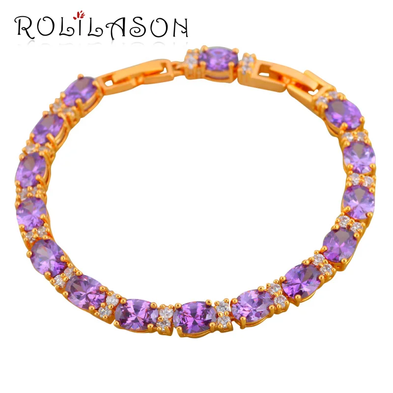 ROLILASON высокое качество низкие цены Мода Золотой Браслеты для Для женщин подарок