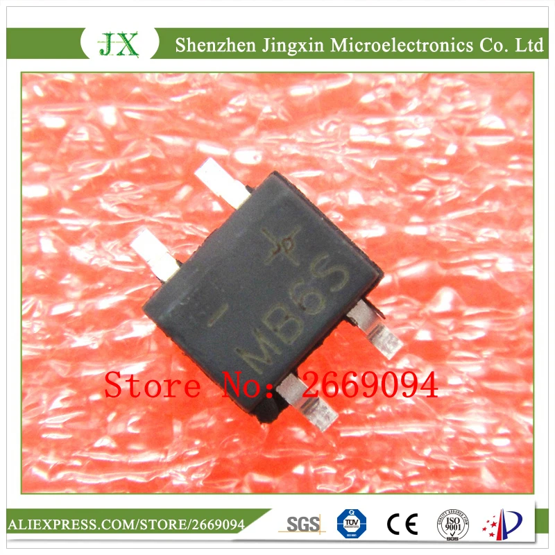 

1000 шт., MB6S SOP-4, 600 А, В, однофазный, диодный выпрямительный мост, новый, оригинальный