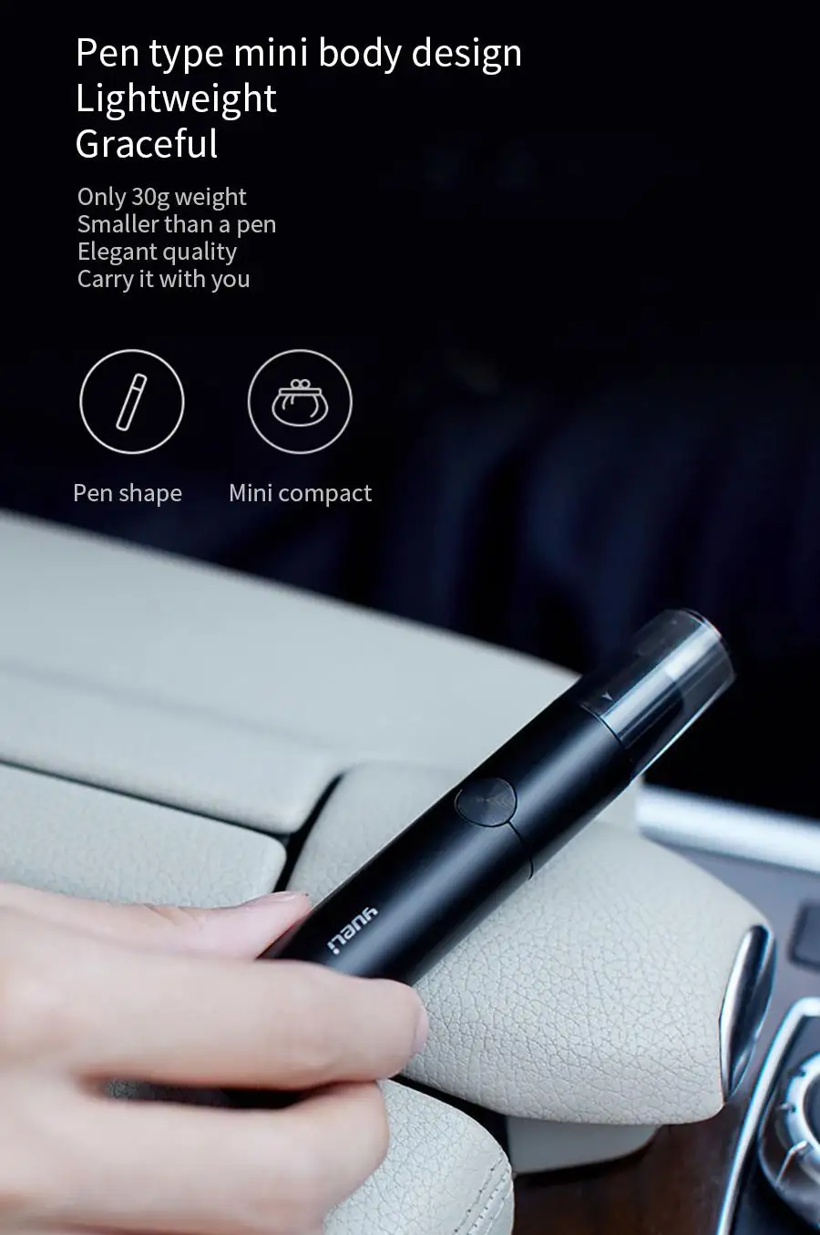 Новинка, Xiaomi Yueli HR-310BK H31, электрический триммер для волос в носу, вращается на 360 градусов, бритва для волос в носу, безопасный очиститель для мужчин и женщин