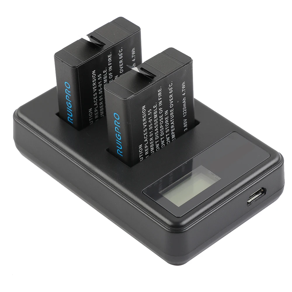 2 шт AHDBT501 Hero5 Батарея Akku + USB светодиодный 3-Порты и разъёмы Зарядное устройство с