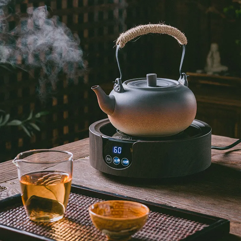 220-240V 1000w Explosion-proof black crystal panel Electric ceramic heaters Tea stove 850mL ceramic Clay ketlle Tea set