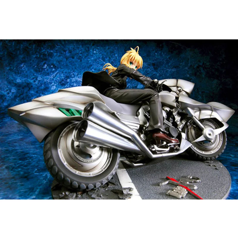 25 см Fate Stay Night Аниме Фигурка Saber фигурка кататься на мотоцикле модель Ver набор