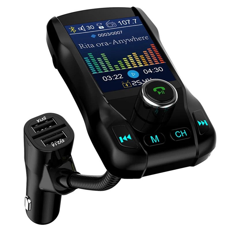 Mp3 CDEN цветной большой экран 1,8 дюймов Автомобильный mp3 музыкальный U диск плеер Bluetooth приемник fm-передатчик aux аудио выход Автомобильное зарядное устройство - Формат цифровых медиаданных: Mp3