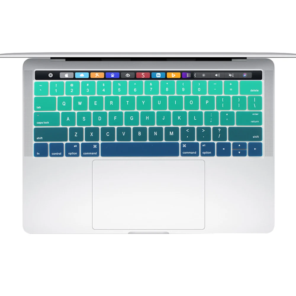 Силиконовый чехол Redlai для MacBook Pro 13 15 с сенсорной панелью градиентными цветами